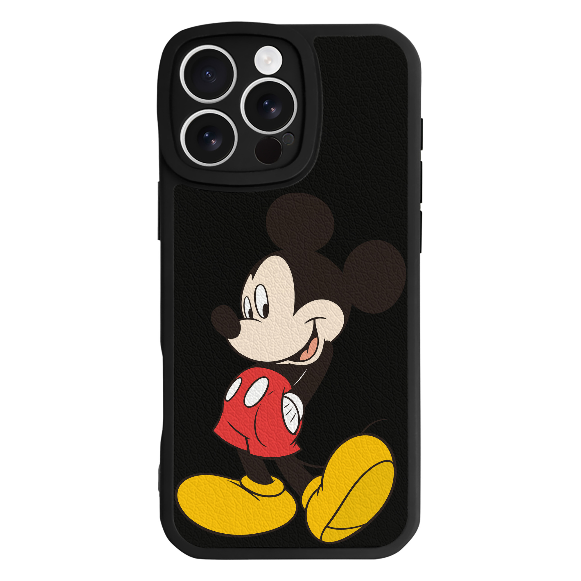 （画像用） ミッキーマウス Mickey Mouse 【iPhone 16シリーズ対応】シリコンスマホケース（レザー調） 材質：シリコン